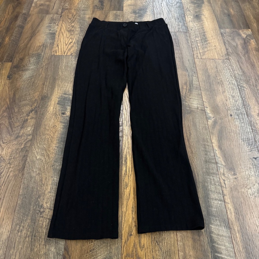 Betabrand Dress Pant Yoga Pants Black Straight Leg Office Trousers Medium Soft